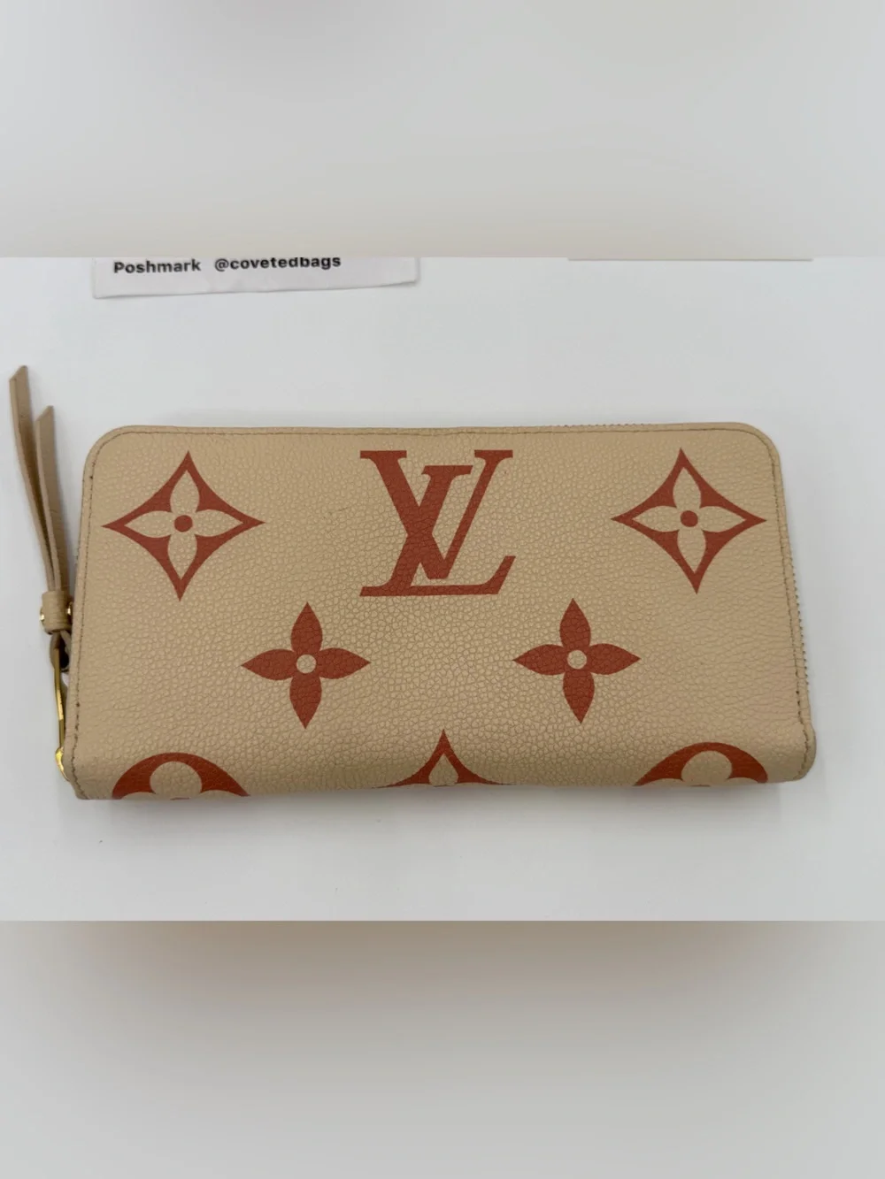 LV Cream & Pink Giant Empriente Monogram Zippy Wallet Full Set w/Entrupy COA - Picture 2 of 12
